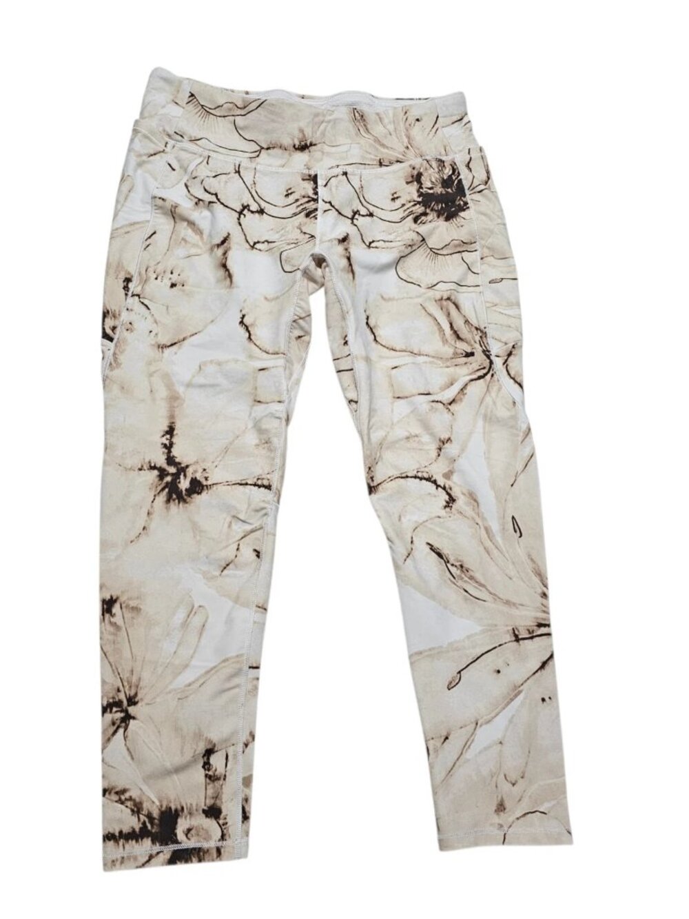 CALIA XL Leggings Activewear Pants Cream Tan Abstract Printed Stay Powerful